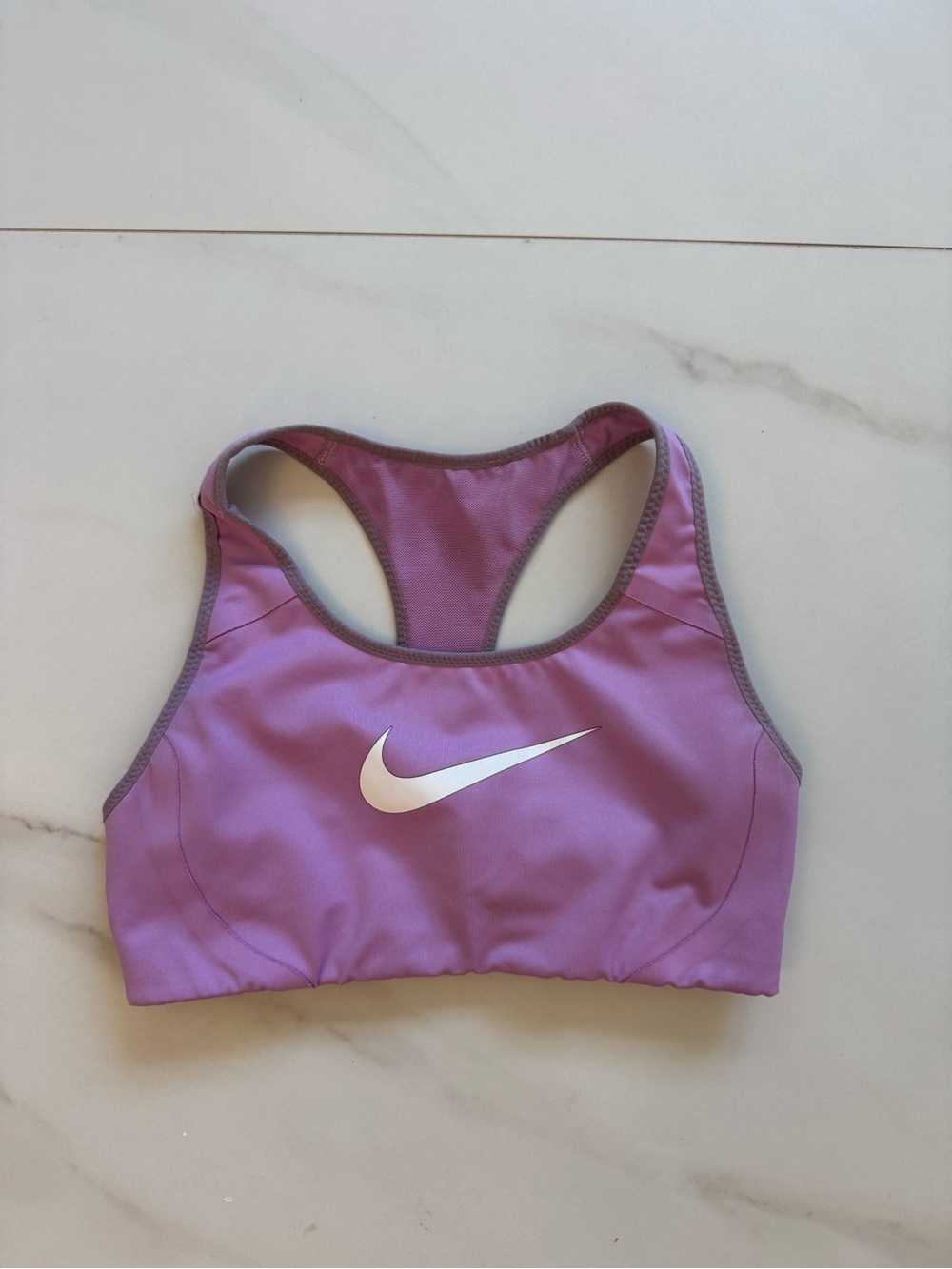 Nike Pink-Purple Racerback Sports Bra with White Swoosh